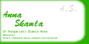 anna skamla business card